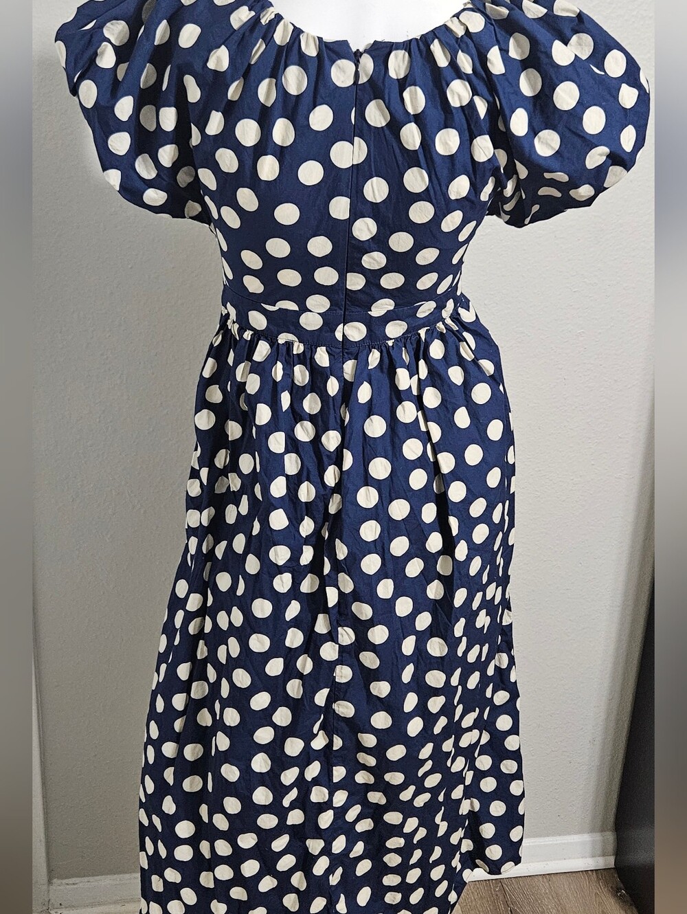 J. Crew Collection Cecily Dress in Polka-dot print Puff Sleeves Size 0 - Picture 2 of 6